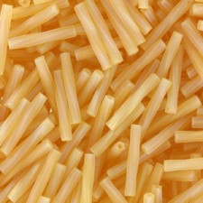 Miyuki twisted bugle beads 2x12mm Matted transparent light topaz ab TW2012-251F